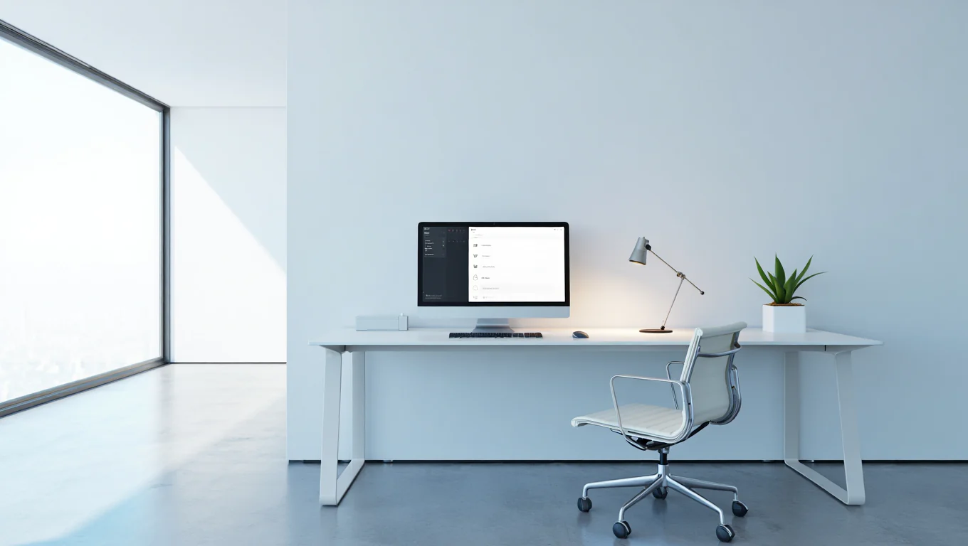 Modern, minimalista iroda